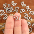 1 x Schmetterling-Verbinder | in Silber | Für Mikromakramee, Schmuck & DIY‘s