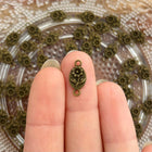 1 x Ovaler Verbinder mit Blume | in Bronze | 15 x 7 mm | Für Mikromakramee, Schmuck & DIY‘s