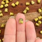 1 x Buddhakopf-Perle | in Gold | 7 x 6 mm | Für Mikromakramee, Schmuck & DIY‘s
