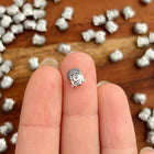 1 x Buddhakopf-Perle | in Silber | 7 x 6 mm | Für Mikromakramee, Schmuck & DIY‘s