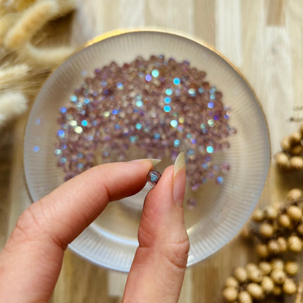 5 x Facettierte Glasperlen| in Light Amethyst | Für Mikromakramee, Schmuck & DIY‘s