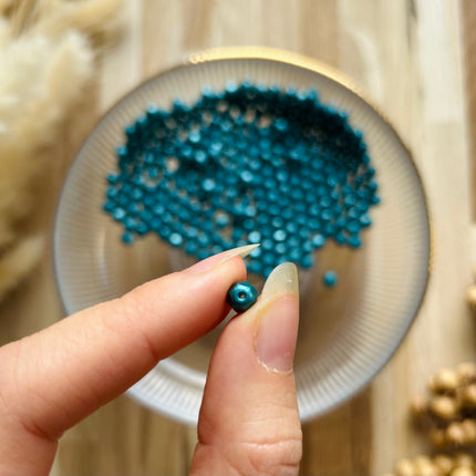 5 x Facettierte Glasperlen| in Alabaster Smaragd | 6 mm |Für Mikromakramee, Schmuck & DIY‘s