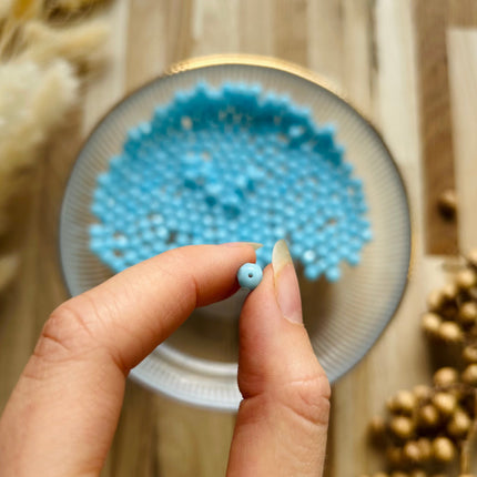 5 x Facettierte Glasperlen| in Aquamarin | 6 mm | Für Mikromakramee, Schmuck & DIY‘s