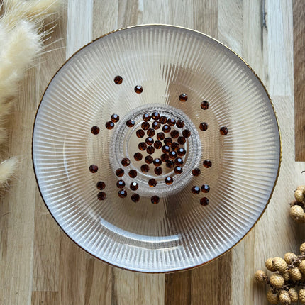 5 x Facettierte Glasperlen | in Smoked Amber | 6 mm |Für Mikromakramee, Schmuck & DIY‘s