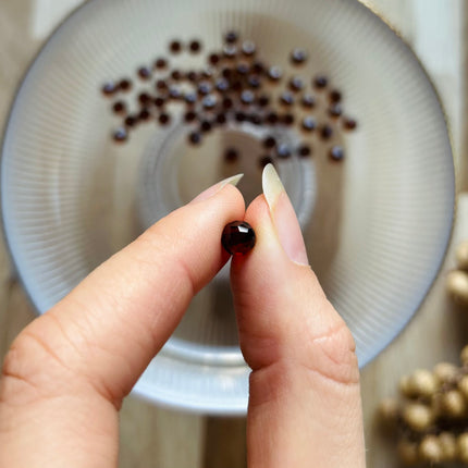 5 x Facettierte Glasperlen | in Smoked Amber | 6 mm |Für Mikromakramee, Schmuck & DIY‘s