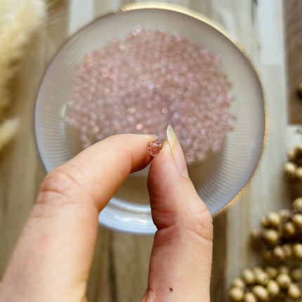 5 x Facettierte Glasperlen | in Rosaline Peach | 6 mm | Für Mikromakramee, Schmuck & DIY‘s