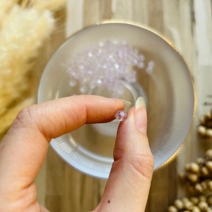 5 x Facettierte Glasperlen | in Hellem Lila | 6mm | Für Mikromakramee, Schmuck & DIY‘s