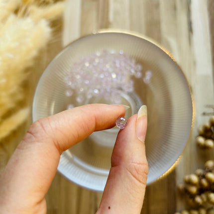 5 x Facettierte Glasperlen | in Hellem Lila | 6mm | Für Mikromakramee, Schmuck & DIY‘s