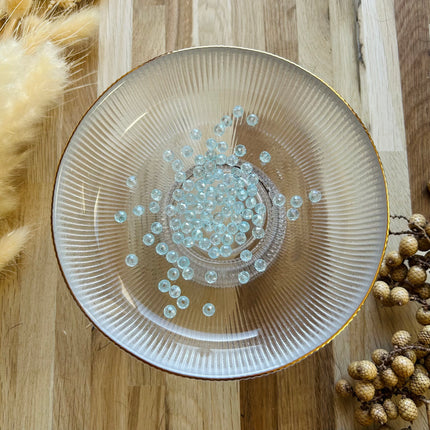 5 x Facettierte Glasperlen | in Hellblau | 6 mm | Für Mikromakramee, Schmuck & DIY‘s