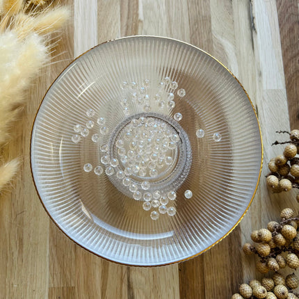 5 x Facettierte Glasperlen | in Kristallklar | 6 mm | Für Mikromakramee, Schmuck & DIY‘s