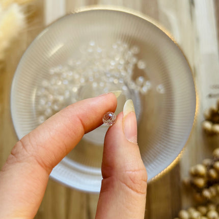 5 x Facettierte Glasperlen | in Kristallklar | 6 mm | Für Mikromakramee, Schmuck & DIY‘s