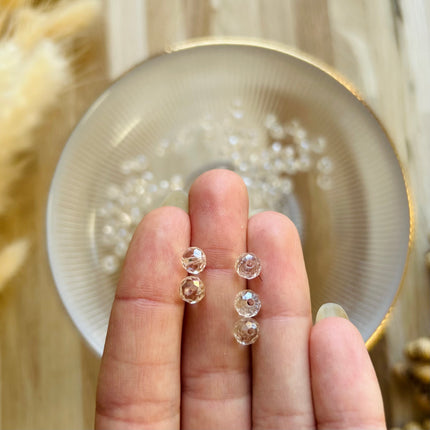 5 x Facettierte Glasperlen | in Kristallklar | 6 mm | Für Mikromakramee, Schmuck & DIY‘s