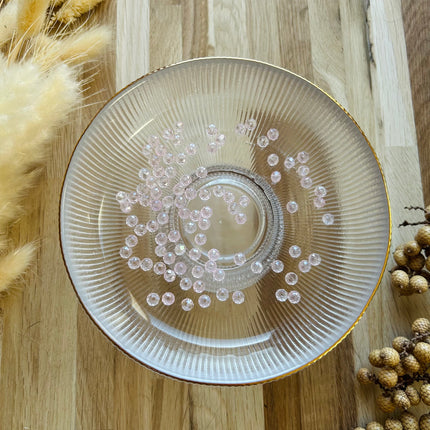 5 x Facettierte Glasperlen | in Rosa | 6 mm | Für Mikromakramee, Schmuck & DIY‘s