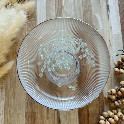 5 x Facettierte Glasperlen | in Hellgrün| 6 mm | Für Mikromakramee, Schmuck & DIY‘s