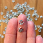 2 x Blumenperle aus Metall | in Silber | Für Mikromakramee, Schmuck & DIY‘s