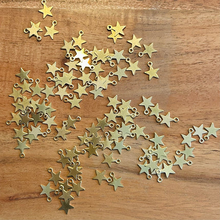 1 x Star pendant in gold look | For micro macrame, jewelry &amp; DIYs