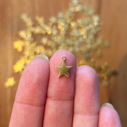 1 x Star pendant in gold look | For micro macrame, jewelry &amp; DIYs