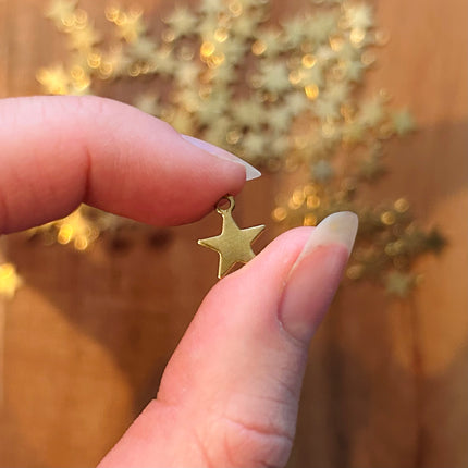 1 x Star pendant in gold look | For micro macrame, jewelry &amp; DIYs