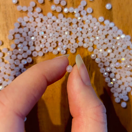 10 x Facettierte Glasperlen | in Rosa | 4 mm | Für Mikromakramee, Schmuck & DIY‘s