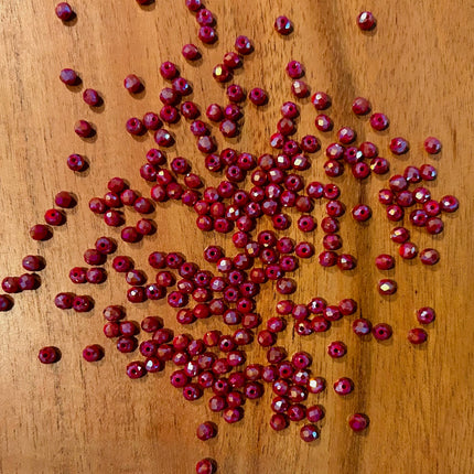 10 x Facettierte Glasperlen | in Amber-Weinrot | 4 mm | Für Mikromakramee, Schmuck & DIY‘s