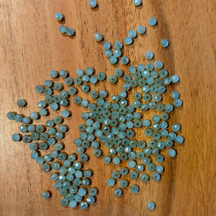 10 x Facettierte Glasperlen | in Hellem Mint | 4 mm | Für Mikromakramee, Schmuck & DIY‘s