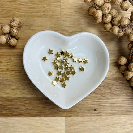 1 x star bead made of 18k gold-plated brass | in gold | 6 x 6 x 2.5 mm | For micro macrame, jewelry & DIY projects
