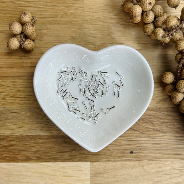 10 x Tropfen-Anhänger | in Silber | Für Mikromakramee, Schmuck & DIY‘s