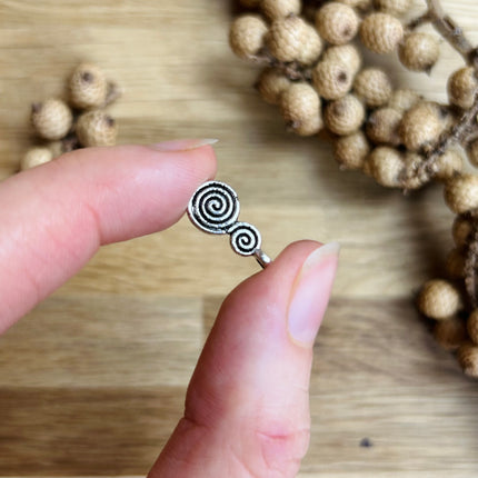 1 x Spiral Anhänger | Silber | Für Mikromakramee, Schmuck & DIY‘s