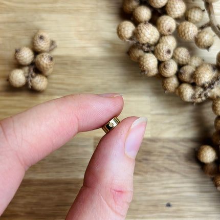 1 x Moon Bead Made of 18 Karat Gold-Plated Brass | in Gold | 5.4 x 6.9 x 3 mm | For Micro Macrame, Jewelry & DIYs