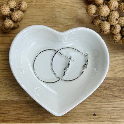 2 x Earring Blanks | in Silver | 30 mm | For Micro-Macrame, Jewelry & DIYs