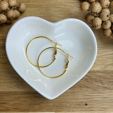 2 x Earring Blanks | in Gold | 40 mm | For Micro-Macrame, Jewelry & DIYs