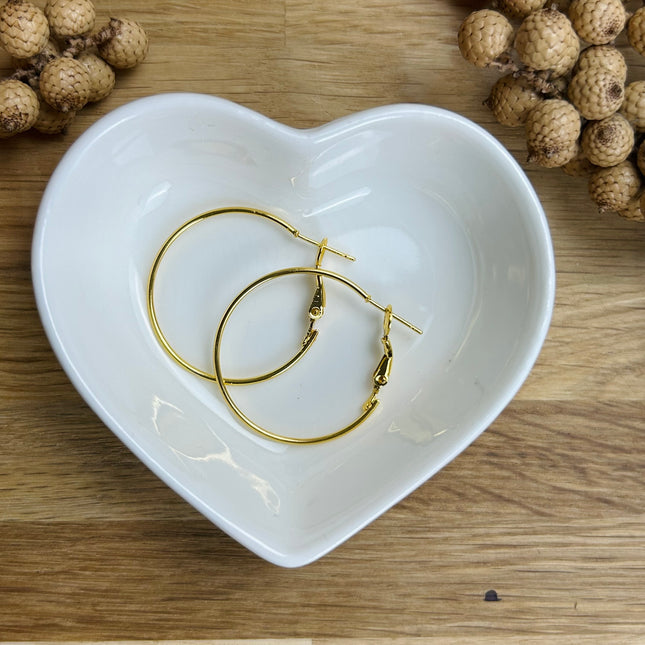2 x Ohrring-Rohlinge | in Gold | 30 mm | Für Mikromakramee, Schmuck & DIY‘s