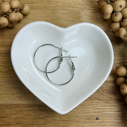 2 x Earring Blanks | in Silver | 25 mm | For Micro Macrame, Jewelry & DIYs