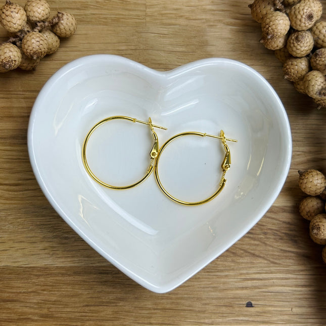 2 x Ohrring-Rohlinge | in Gold | 25 mm | Für Mikromakramee, Schmuck & DIY‘s