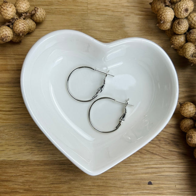 2 x Earring Blanks | in Silver | 20 mm | For Micro Macrame, Jewelry & DIYs