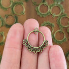 1 x Filigraner Boho-Anhänger | in Bronze | 23 x 24 mm | Für Mikromakramee, Schmuck & DIY‘s