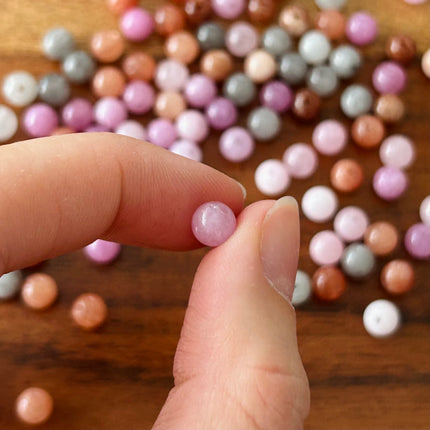 10 x Edelsteinperlen aus Amazonit | mehrfarbig | 6 mm | Für Mikromakramee, Schmuck & DIY‘s