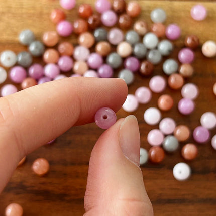 10 x Edelsteinperlen aus Amazonit | mehrfarbig | 6 mm | Für Mikromakramee, Schmuck & DIY‘s