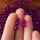 5 x Glänzende facettierte Perlen | in Lila | 6 x 4 mm | Für Mikromakramee, Schmuck & DIY‘s