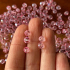 5 x Glänzende facettierte Perlen | in Rosa | 6 x 4 mm | Für Mikromakramee, Schmuck & DIY‘s