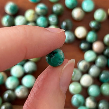 10 x Perlen aus Angelit | in Grün | 8 mm | Für Mikromakramee, Schmuck & DIY‘s