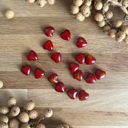 1 x Herz-Perle aus Keramik | in Rot | Für Mikromakramee, Schmuck & DIY‘s