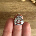 1 x Pumpkin pendant | in silver | For micro macrame, jewelry & DIYs