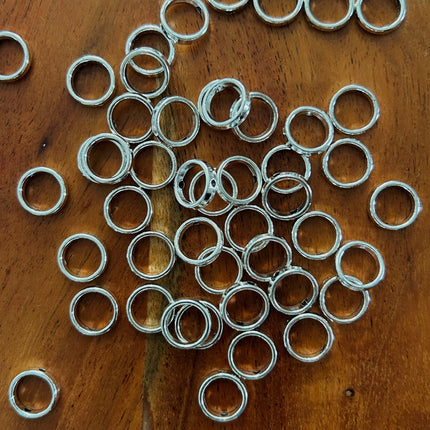 1 x Ring-Verbinder | in Silber | 12 x 12 mm | Für Mikromakramee, Schmuck & DIY‘s