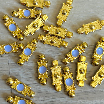 1 x Zwischenstück | Zinklegierung & Epoxidharz | in Gold & Lavendel | 21 x 7 mm | Für Mikromakramee, Schmuck & DIY‘s (Kopie)