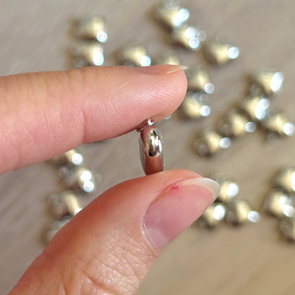 1 x Herz-Anhänger | aus Kupfer & 924 Sterlingsilber | in Silber | 12 x 11 mm | Für Mikromakramee, Schmuck & DIY‘s