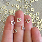 5 x Herz-Anhänger | Zinklegierung | in Silber | 7,5 x 6,5 mm | Für Mikromakramee, Schmuck & DIY‘s