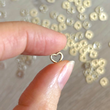 5 x Herz-Anhänger | Zinklegierung | in Silber | 7,5 x 6,5 mm | Für Mikromakramee, Schmuck & DIY‘s