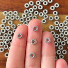 5 x Runde Perle | aus Zink | in Silber | 5 x 5 mm | Für Mikromakramee, Schmuck & DIY‘s