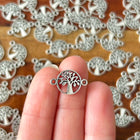 1 x Runder Lebensbaum-Verbinder | in Silber | 18 x 12 mm | Für Mikromakramee, Schmuck & DIY‘s